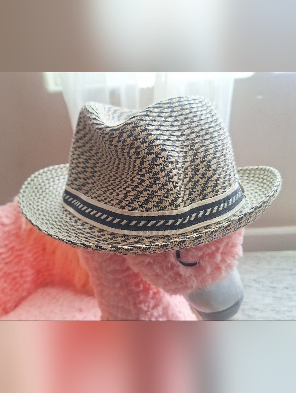 Peter Grimm Straw Pork Pie Fedora Unisex One Size